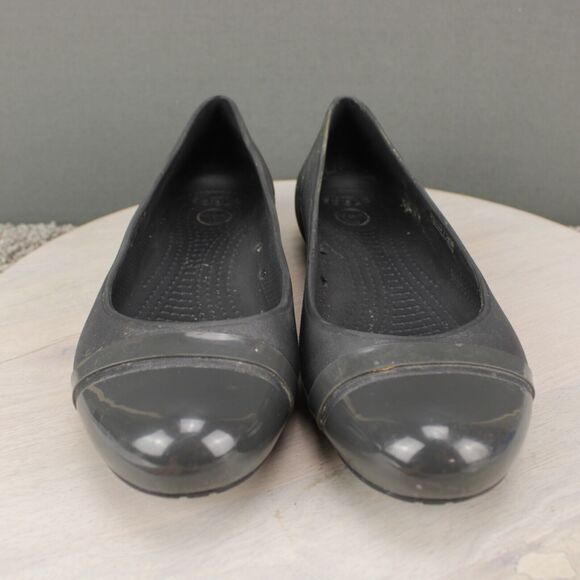 Crocs Ballet Flats Slip On Comfort Womens 9 Gray Casual Shoes - Picture 3 of 9